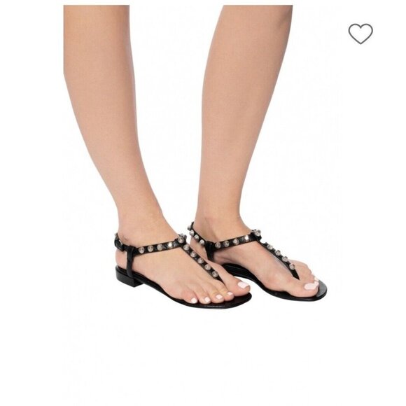 Balenciaga Leather Studded Women Sandals Size 7.5 / EU 38 - Picture 3 of 12